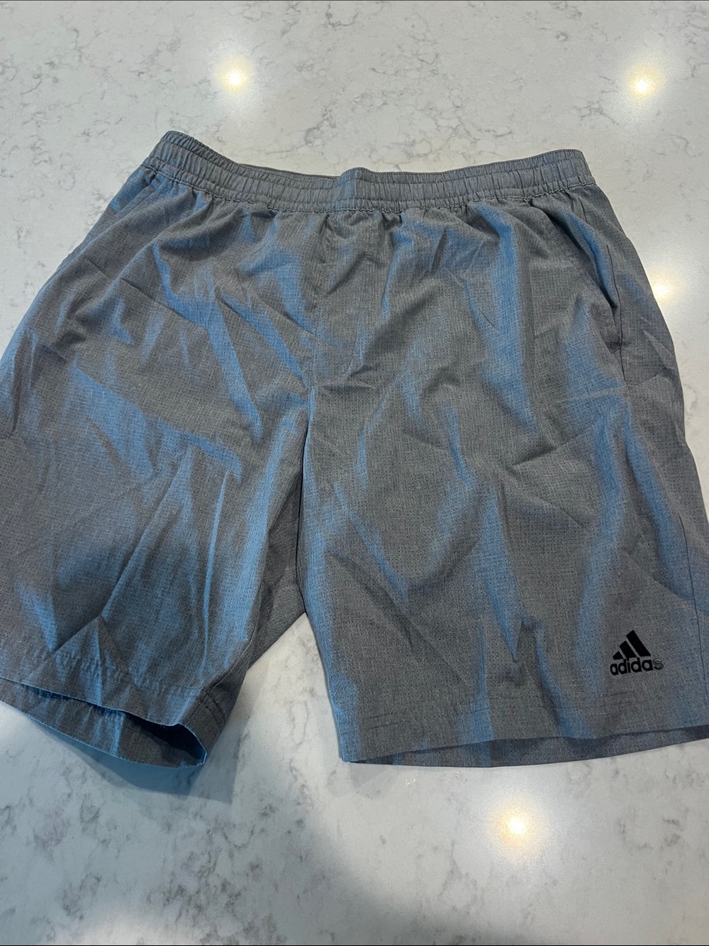 adidas Men's Heather Gray Performance Athletic Shorts